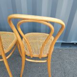 6 chaises cannées ancien bistrot vintage