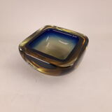 Empty-pocket ashtray glass Murano Sommerso vintage design 1960 1970
