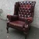 Fauteuil bergère chesterfield anglais