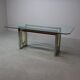 Table de salle à manger vintage en chrome et laiton de Zevi, Italie, années 1970