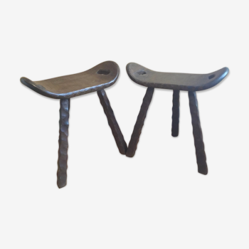 Pair of brutalist stools