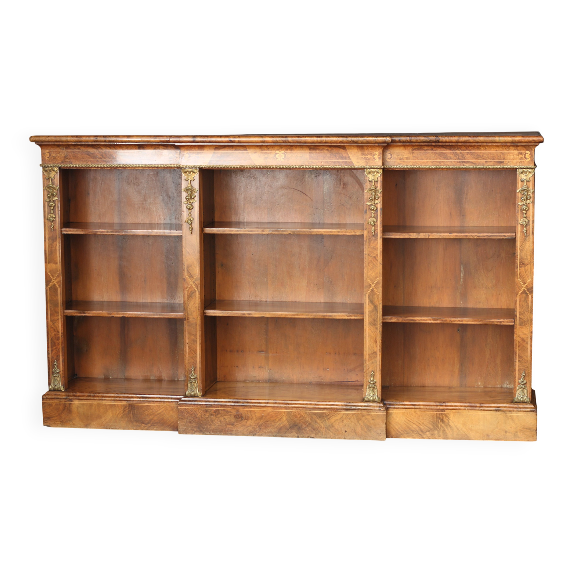 Magnificent Victorian library in mahogany veneer (19th century)
