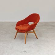 Fauteuil Shell restauré velours par Miroslav Navratil pour Vertex