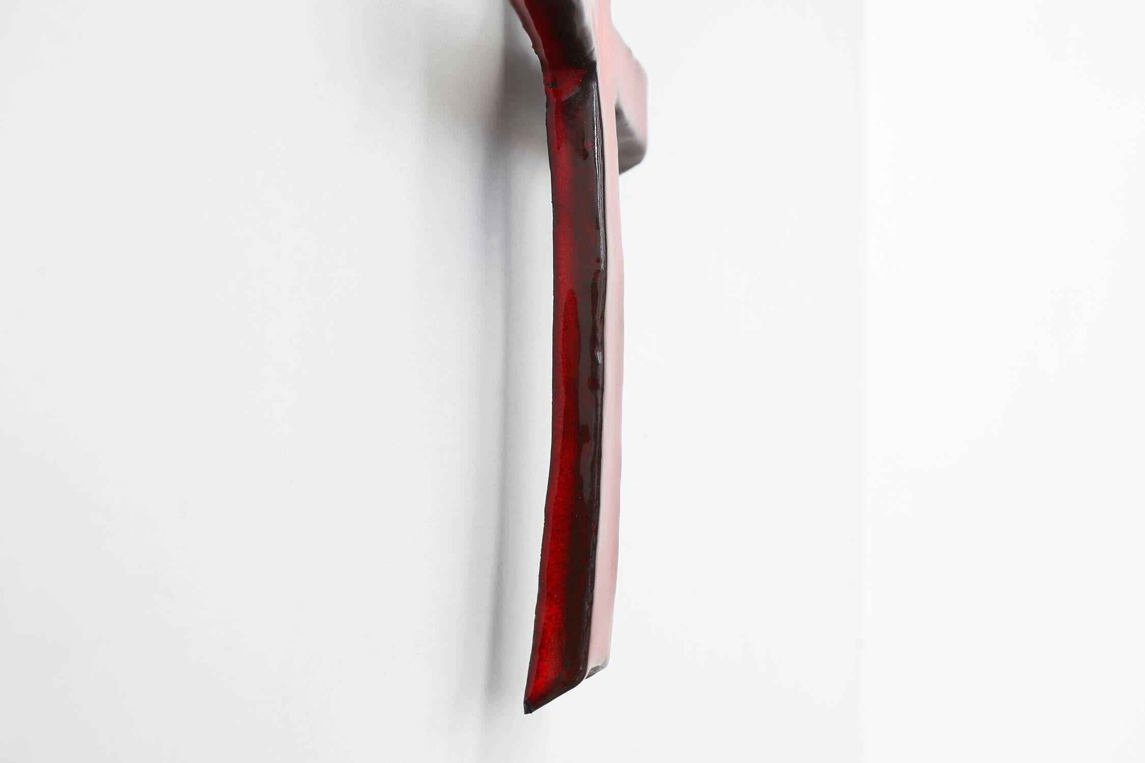 Croix en céramique émaillée rouge par Vandeweghe pour Amphora, Belgique, vers 1960