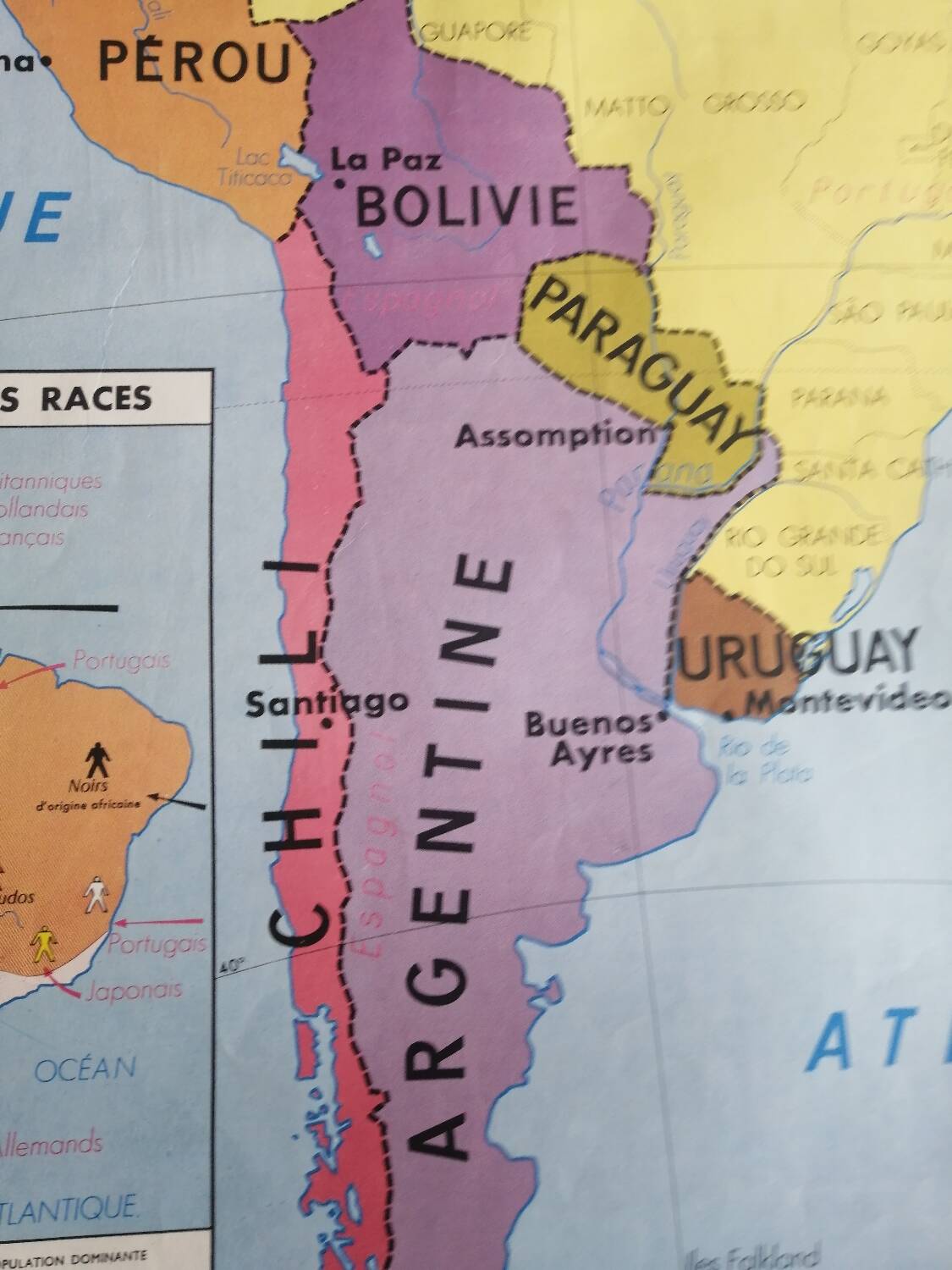 Vintage school map mdi Asia USSR - South America.