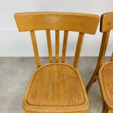 4 chaises bistrot, bois, années 60