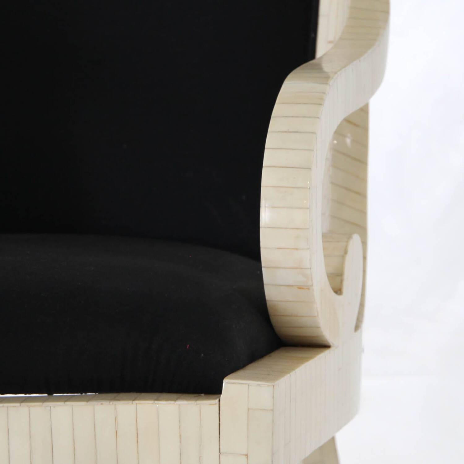 Pair of bone marquetry armchairs