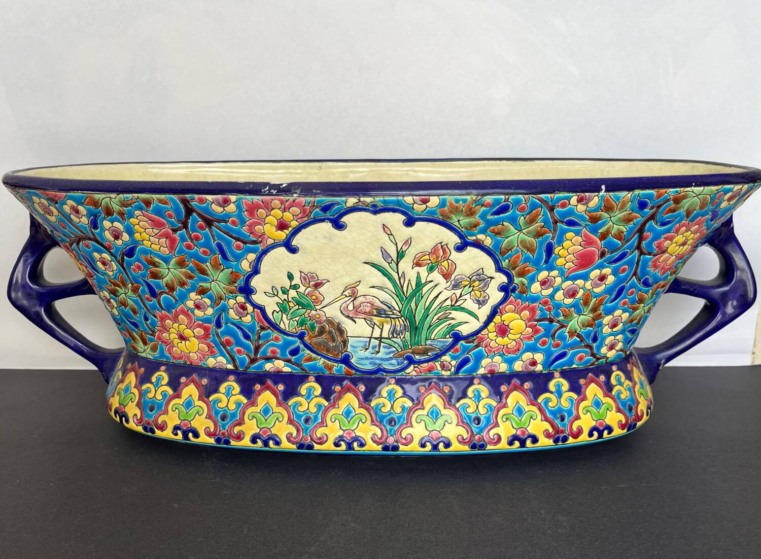 Longwy enamel planter