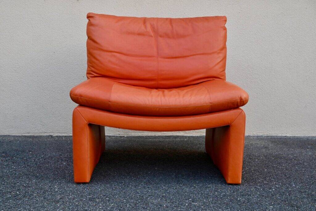 Set of 5 Italian leather armchairs - 1970s
