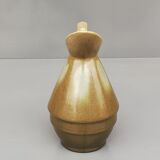 Pitcher in green enamelled ceramic Signed by the Lille manufacture Fives-Lille De Bruyn.