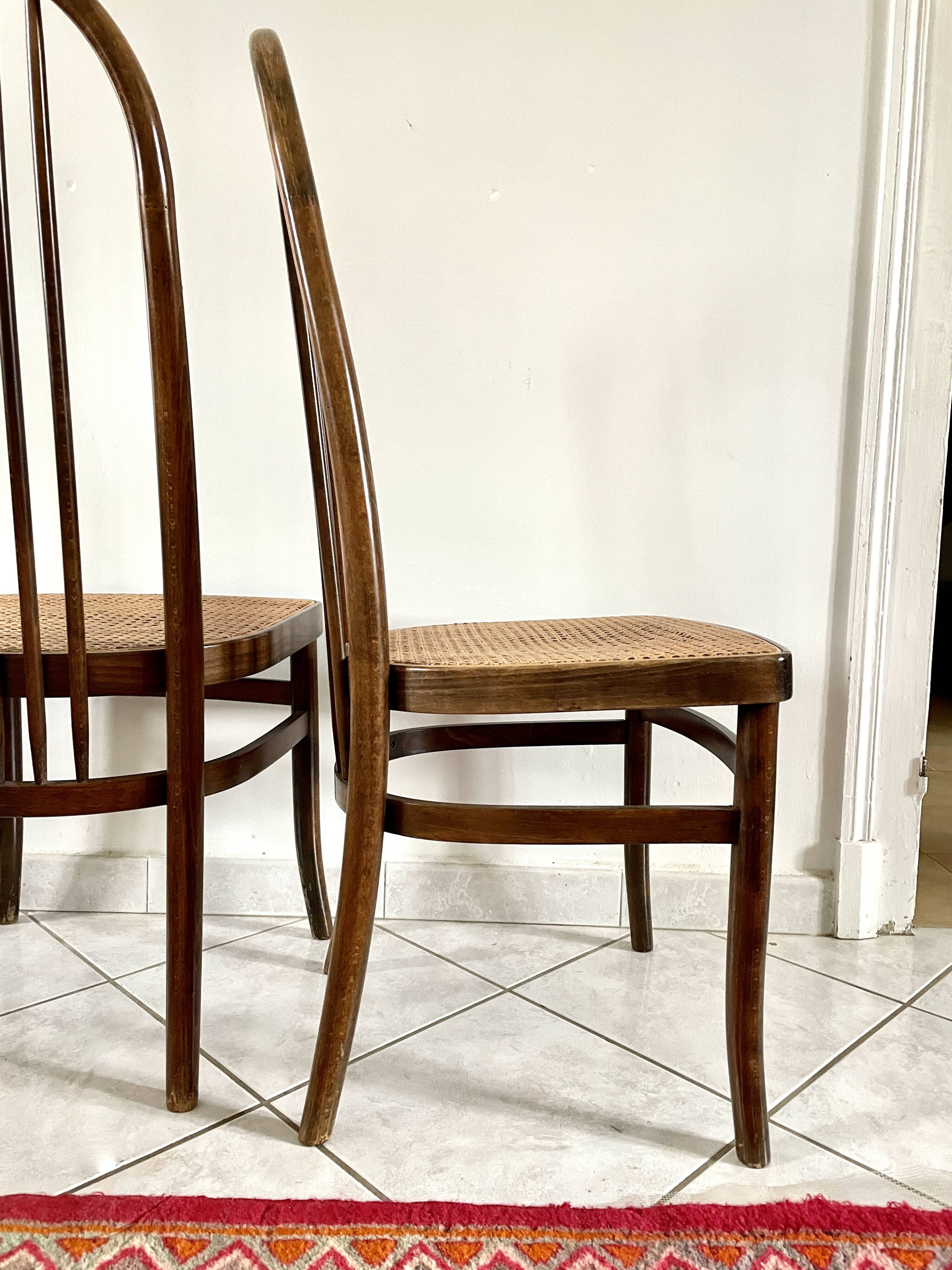 Pair of Baumann Eden caned chairs 1981