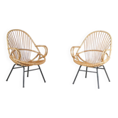 Paire de fauteuils en rotin par Gebroeders Jonkers, Pays-Bas années 1950