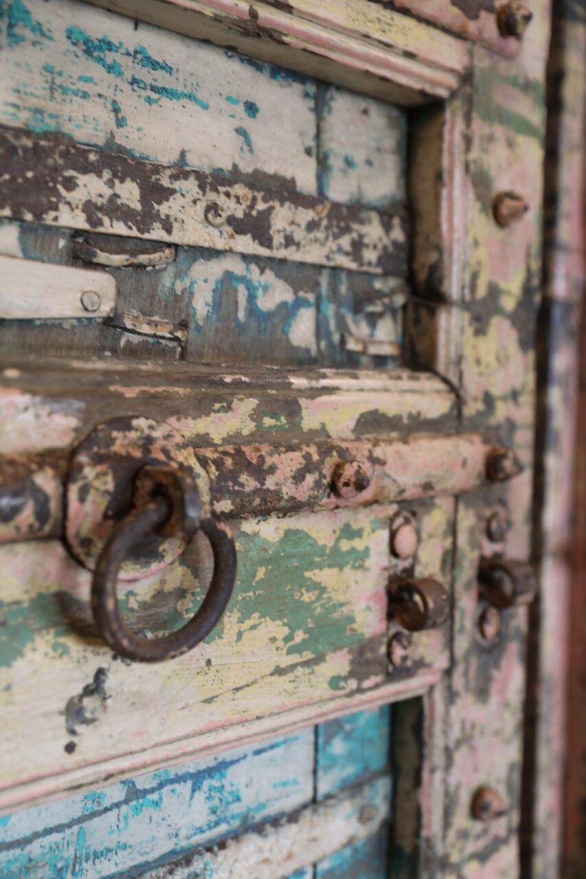 Indian door 2 leaves multicolor with closure