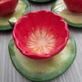 Set of 4 cups and vintage saucers