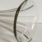 Art-Deco high foot vase in molded crystal early twentieth century