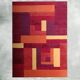 1970s Stunning Geometric Space Age Rug in Wool. Made in Italy