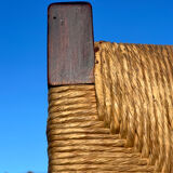 Set of 6 oak and straw chairs 1960