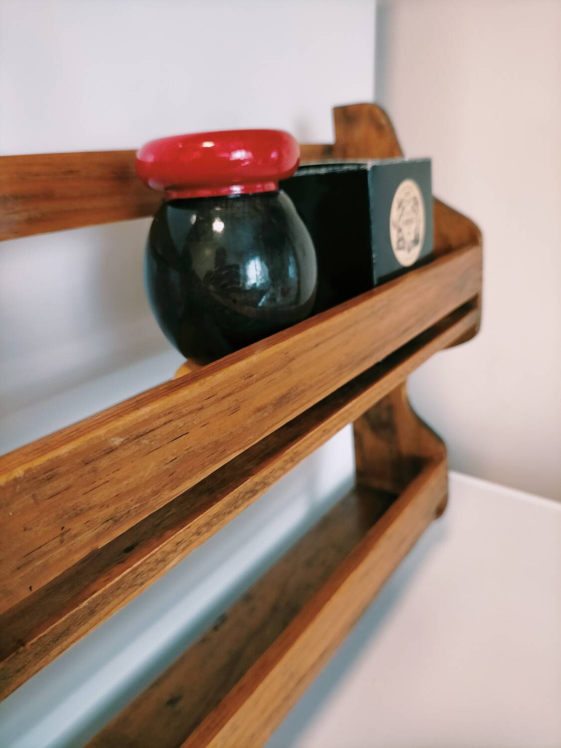 Vintage wooden wall shelf