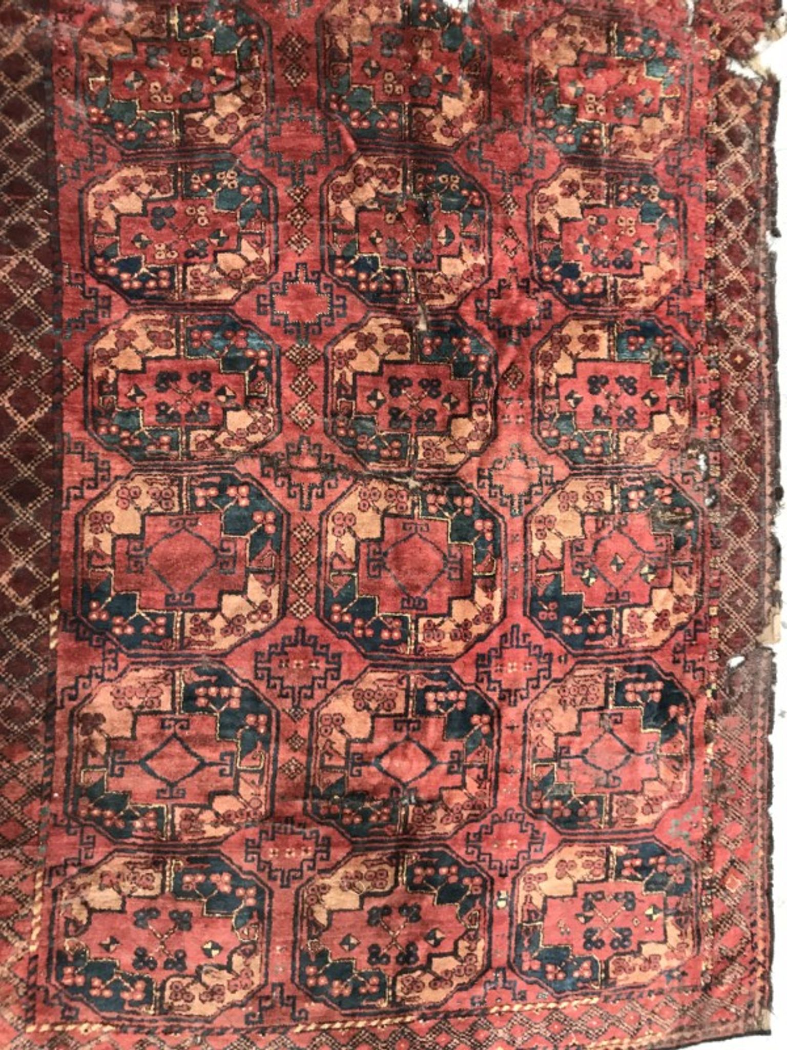 Carpet 19th century former Turkmen Ersari handmade 205 X 288 CM