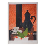 Yves Ganne: Tea Time, original signed lithograph