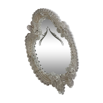 Venetian mirror to stand in Murano glass