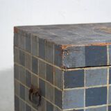 Ancienne malle peinte à décor géométrique (c.1920) #8