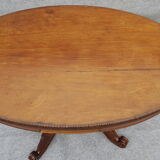 Table d'appoint ovale XIX ème pied en acajou