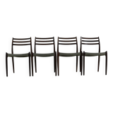 Danish design rosewood dining chairs by Niels Otto Møller for Møller Denmark