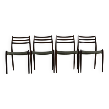 Danish design rosewood dining chairs by Niels Otto Møller for Møller Denmark