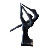 Sculpture / buffet decoration, signed GALOS, shades of black.
