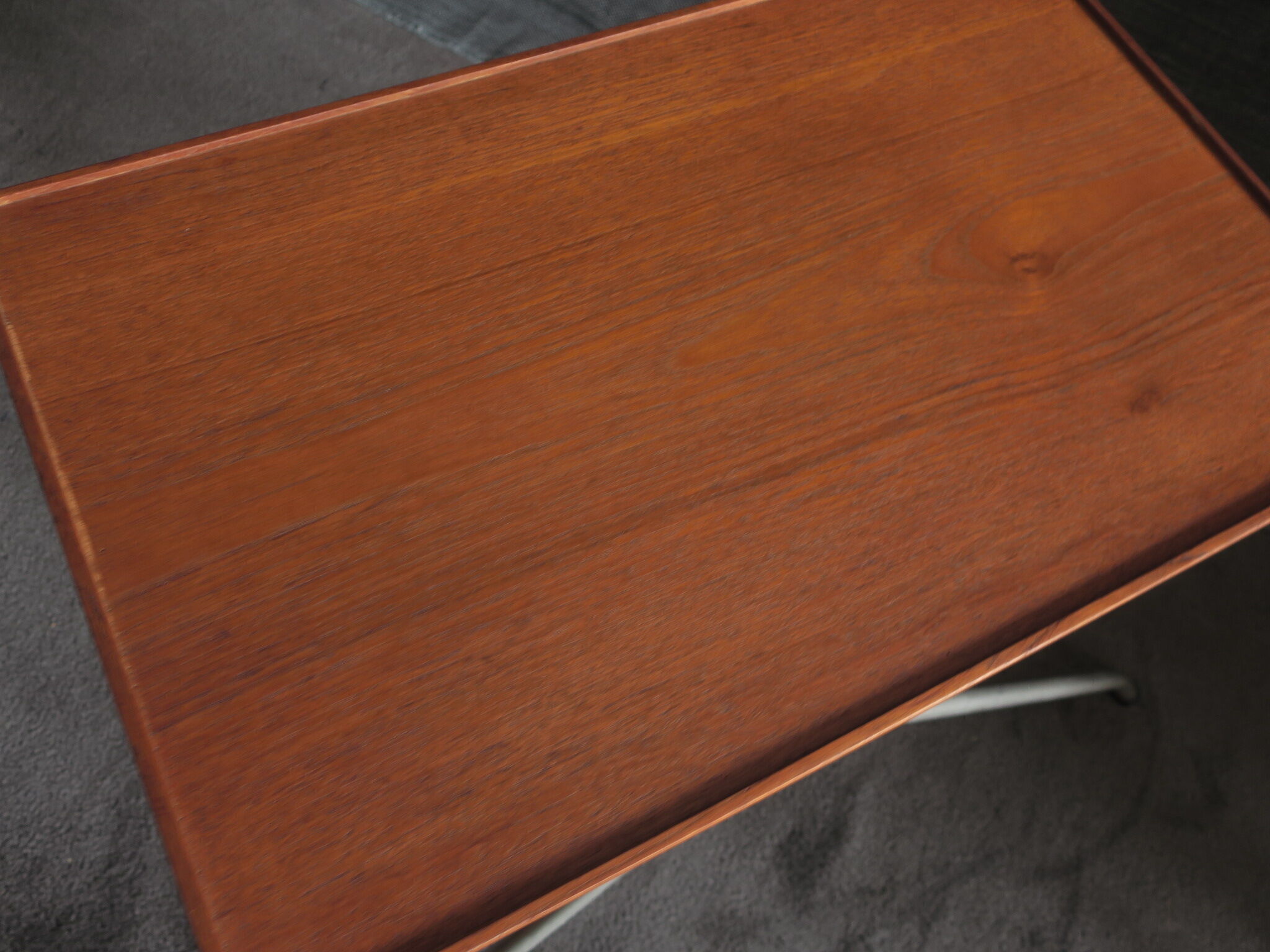 Danish teak and aluminium adjustable wine table, 1960s