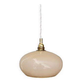 Vintage lampshade pendant light in pale yellow opaline