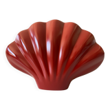 Atypical Red Shell Soliflore Vase Solid Cast Aluminum Art Decor
