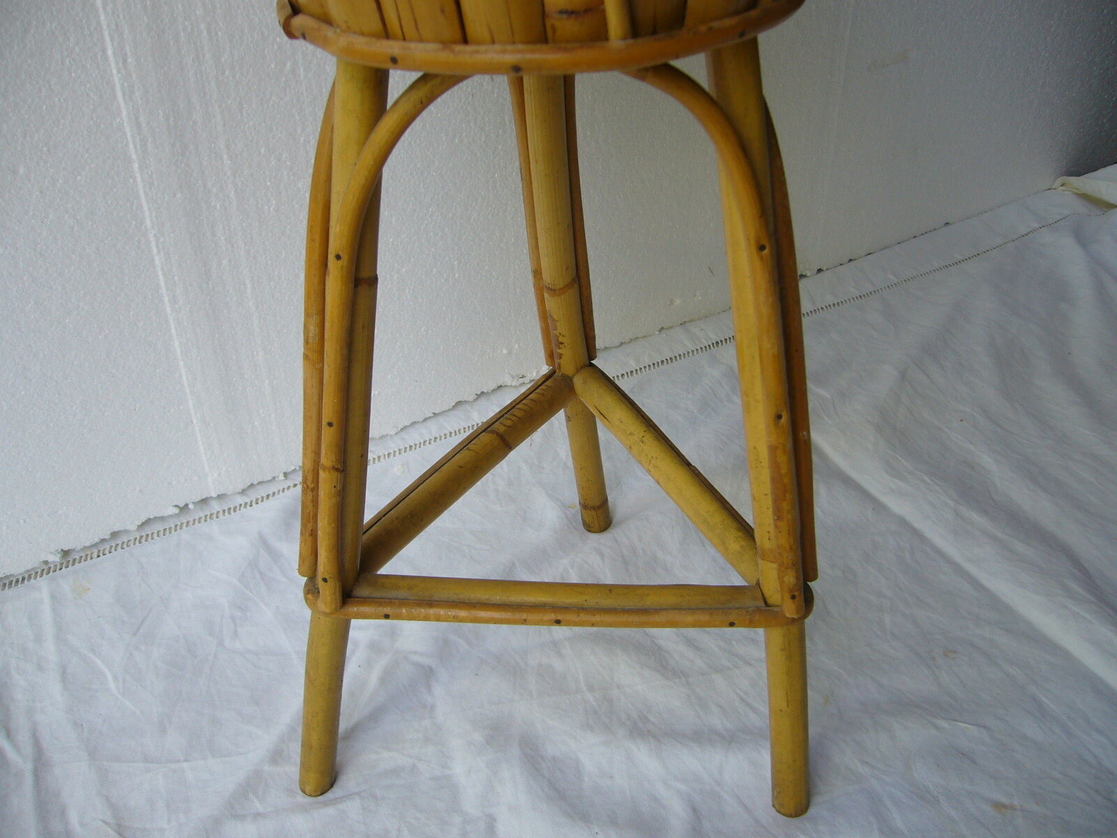 Pot door in rattan and vintage bamboo