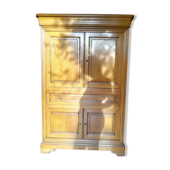 Storage cabinet in solid oak Louis-Philippe style