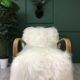 White fluffy sheepskin bentwood armchair halabala