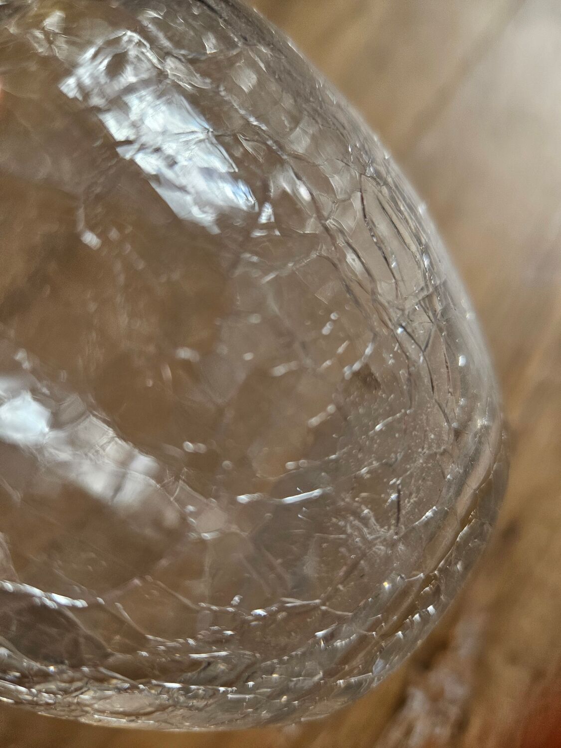 Pair of cracked glass vases
