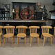 Lot de 6 anciennes chaises bistrot en hêtre courbé des années 1950
