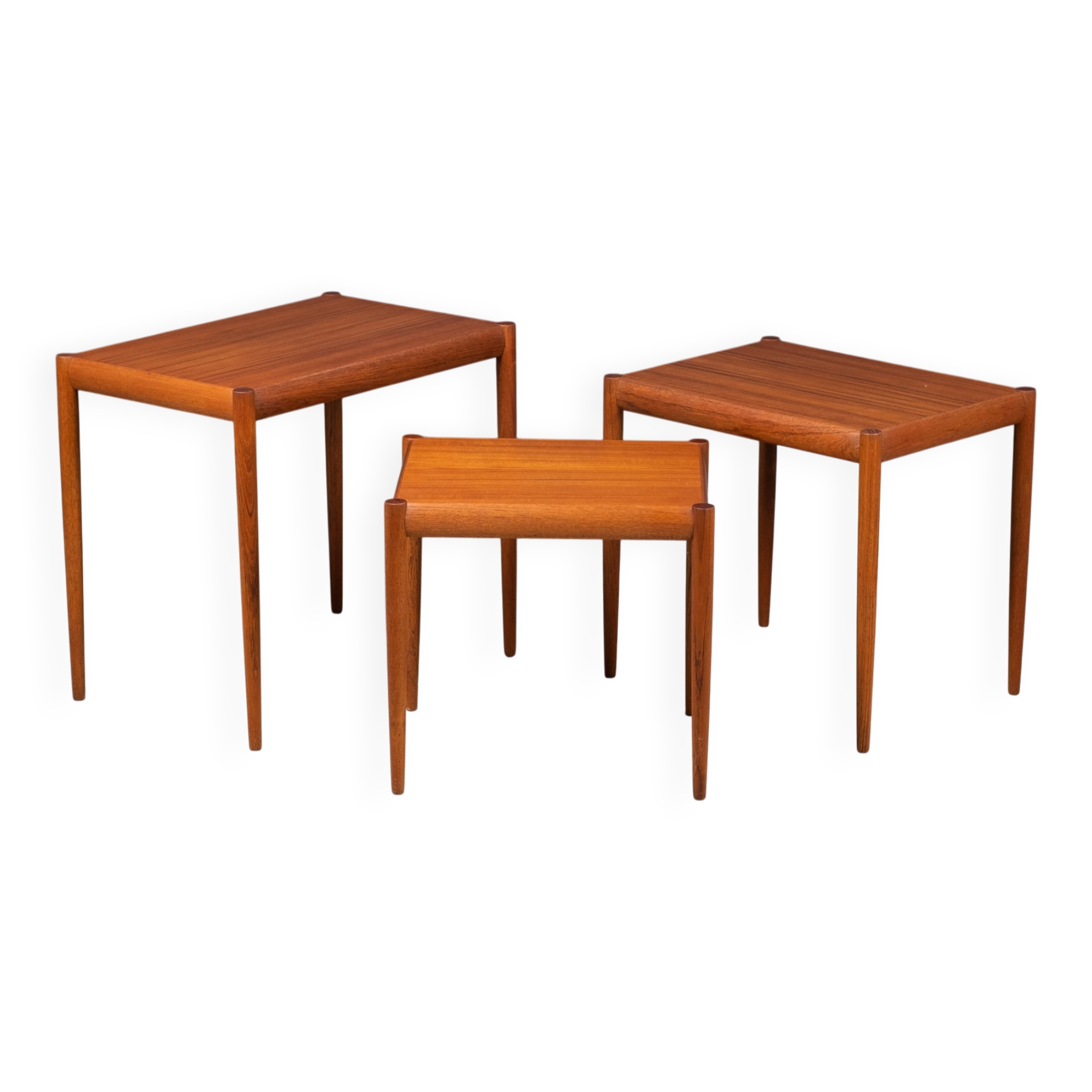 Tables Gigognes en Teck, Danemark, 1960s, Set de 3