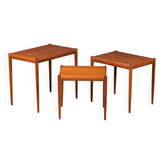 Nest of Teak Tables, Denmark, 1960s, Set of 3