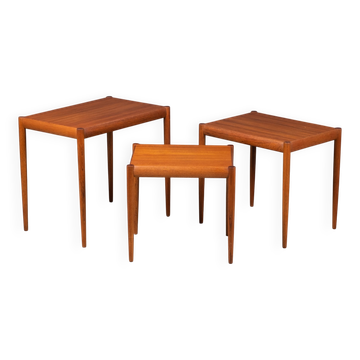 Nest of Teak Tables, Denmark, 1960s, Set of 3
