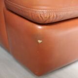 Canapé "space age". Cuir fauve. Circa 1970