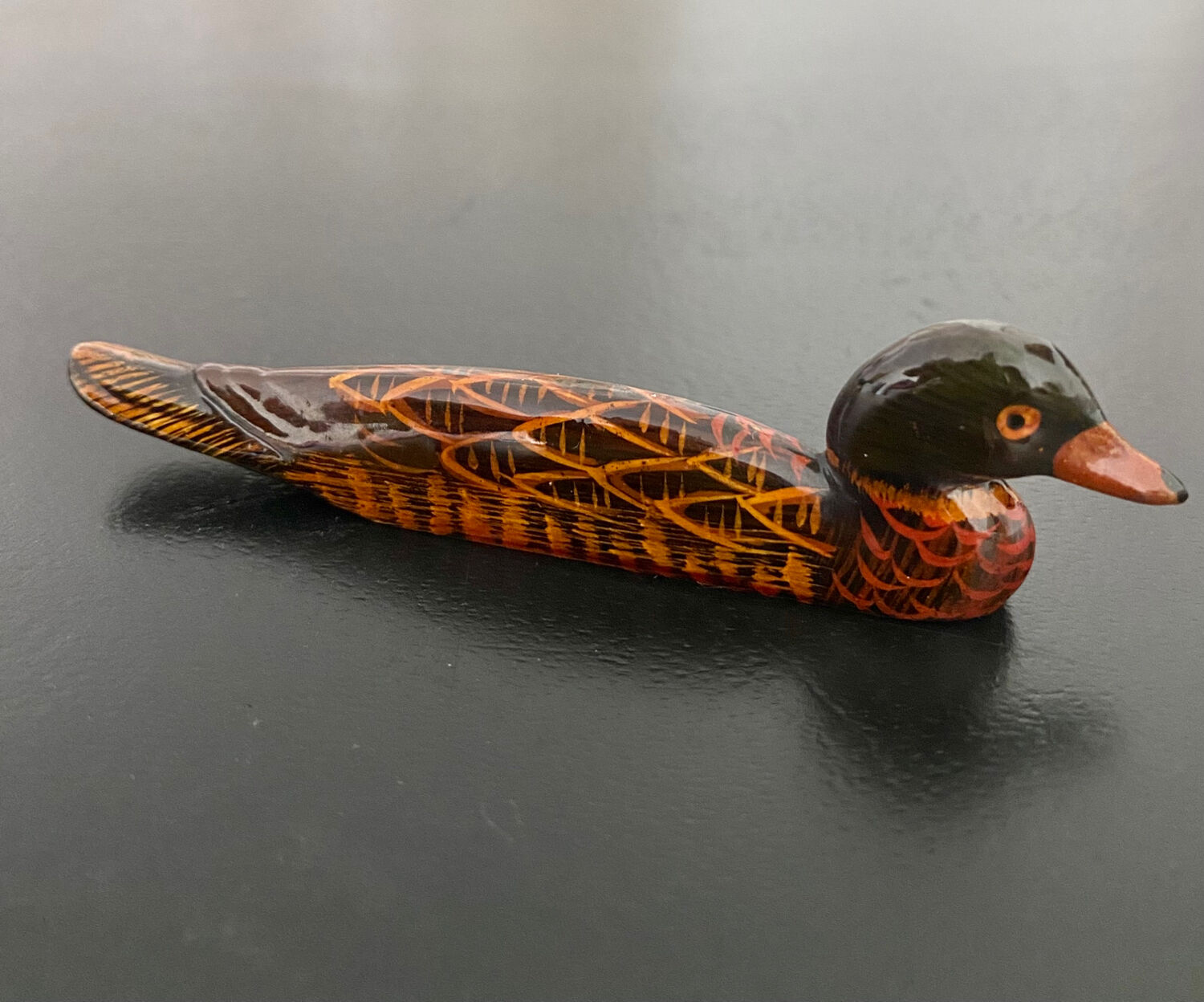 6 porte-couteaux forme canard bois laqué