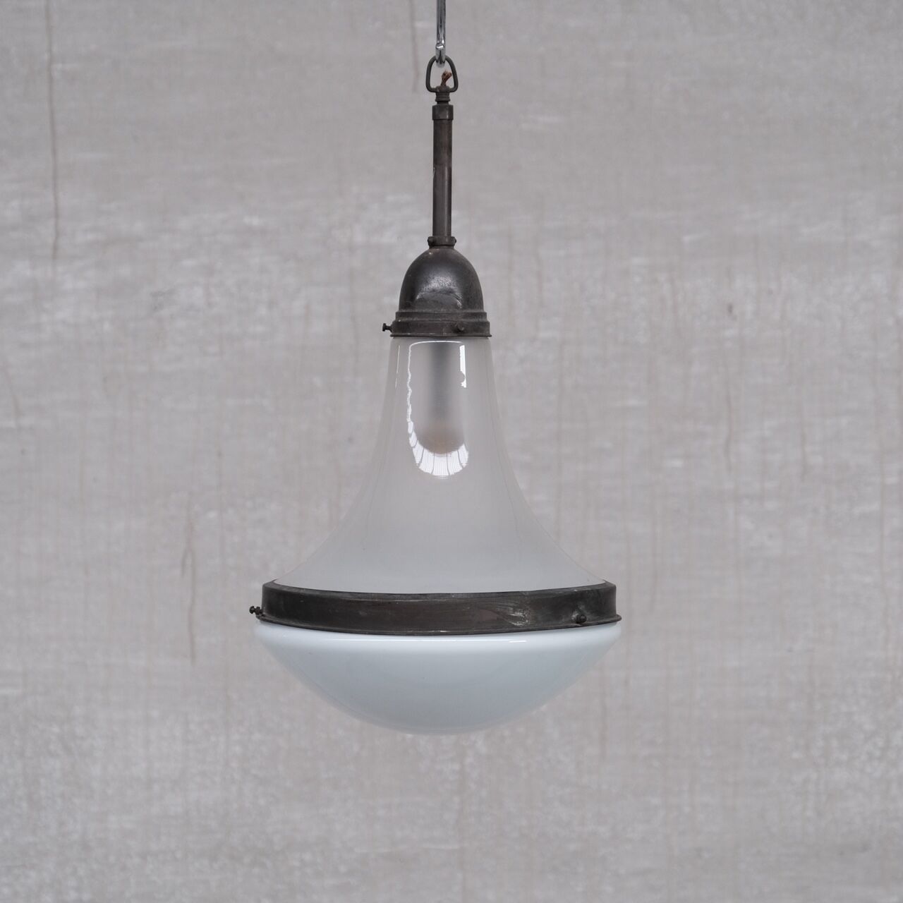 Germany antique two tone glass pendant light