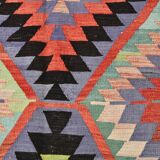 6x8 Geometric Handmade Wool Oushak Area Kilim Rug, 170x255Cm