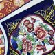 Grand plat chinois signé en porcelaine d'Imari décor paons et fleurs  1970 Vintage