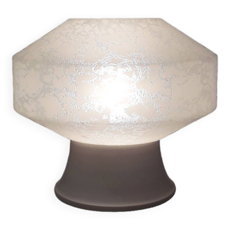 Lampe vintage - globe verre givré opacifié - 1970