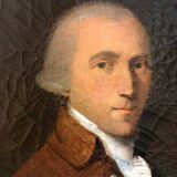 French 18th Century Oval Pastel Portrait of a Man in Original Frame