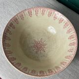 Antique salad bowl in Giens porcelain, iron earth
