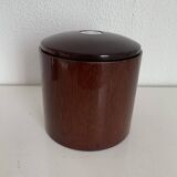Vintage tobacco pot 1960 wooden snuff box with Stewart crest - 15 x 14 cm